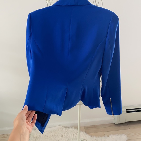 Forever 21 Blue Power Blazer w/ Zippers - Picture 4 of 8